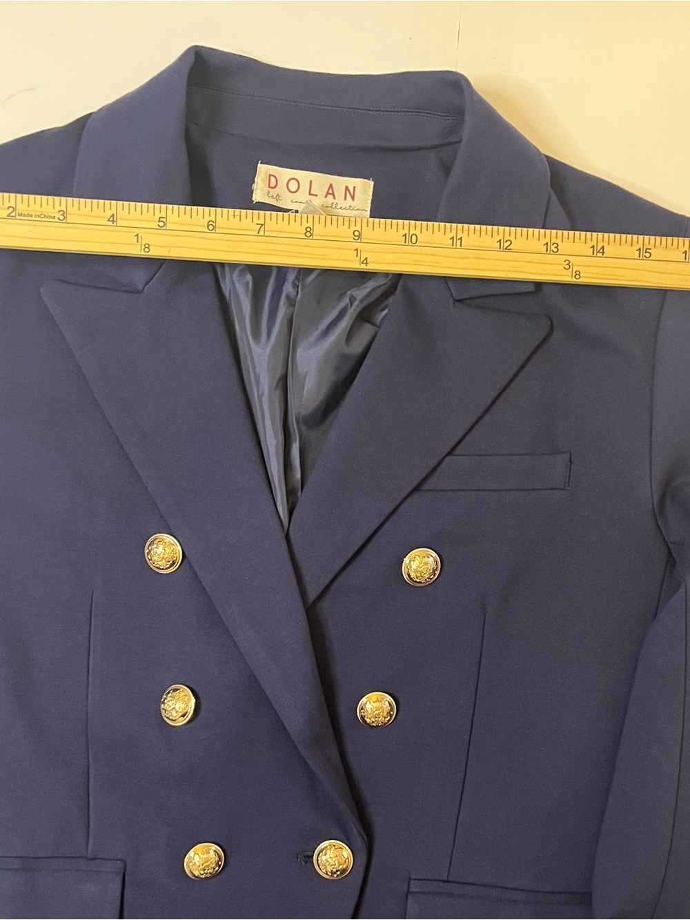Anthropologie Dolan Navy Ponte Military Blazer Gold Buttons S - Picture 14 of 16